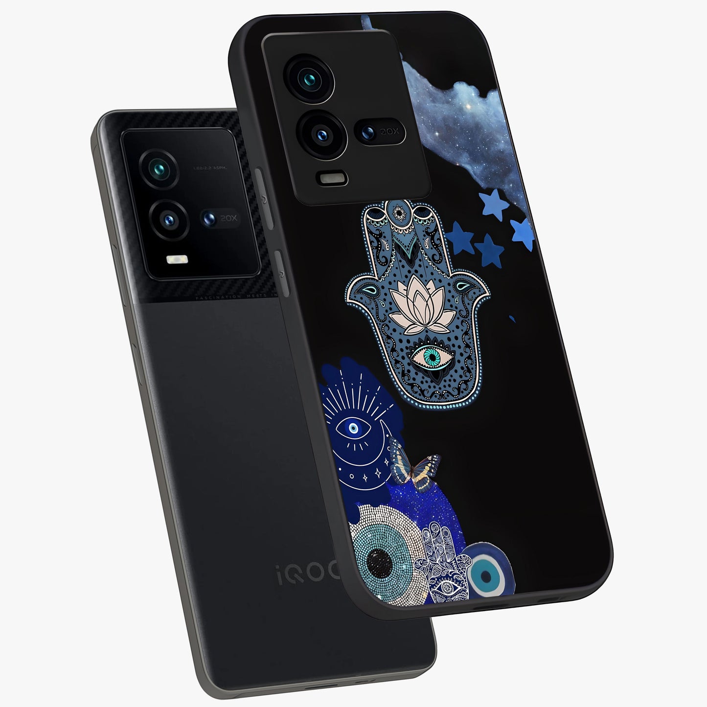 Mystic Hand Aura Glass Case displayed in angled mockup highlighting magical aura design with spiritual aesthetic style.