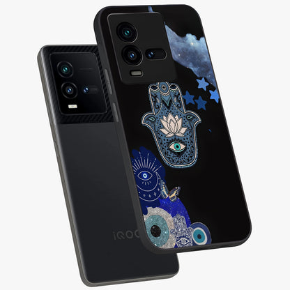 Mystic Hand Aura Glass Case displayed in angled mockup highlighting magical aura design with spiritual aesthetic style.