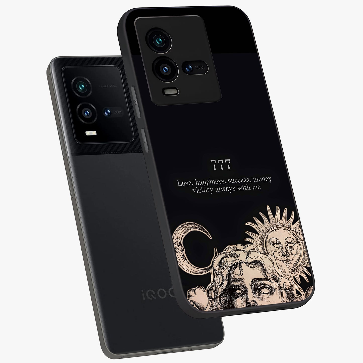 Mystic Victory Aura Glass Case displayed in angled mockup highlighting energetic aura design with bold mystical aesthetic.