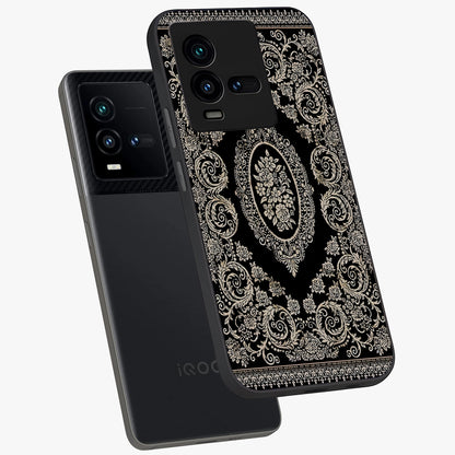 Noir Bloom Elegance Glass Case displayed in angled mockup highlighting refined flower design with stylish noir aesthetic.