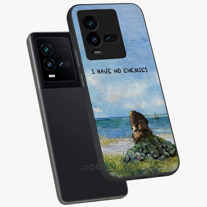 Peace Beyond War Glass Case displayed in angled mockup highlighting meaningful message design with artistic aesthetic style.