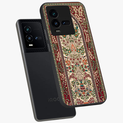 Persian Inspired Glass Case displayed in angled mockup highlighting intricate traditional design with elegant cultural aesthetic.