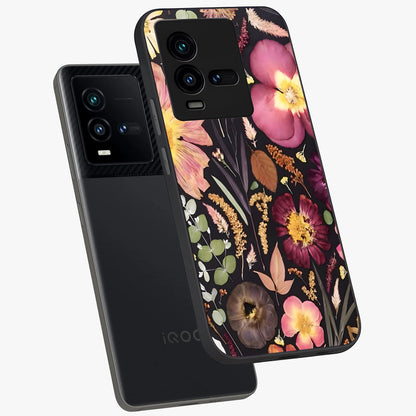 Petal Dream Tapestry Glass Case displayed in angled mockup highlighting decorative petal pattern with elegant botanical aesthetic.
