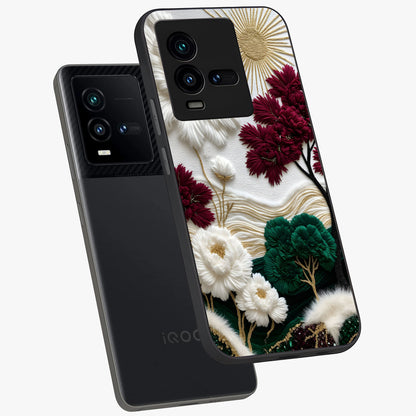Radiant Bloom Elegance Glass Case displayed in angled mockup highlighting graceful floral design with radiant aesthetic style.
