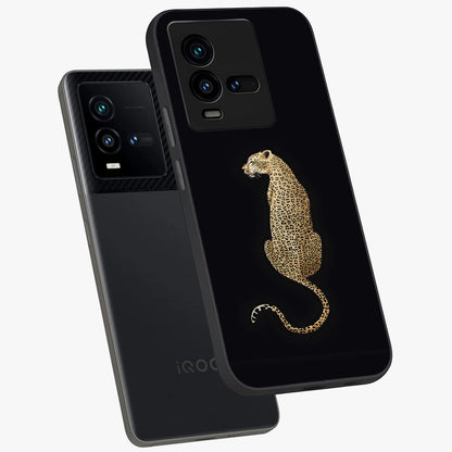 Regal Leopard Glass Case displayed in angled mockup highlighting powerful animal illustration with stylish wild aesthetic.