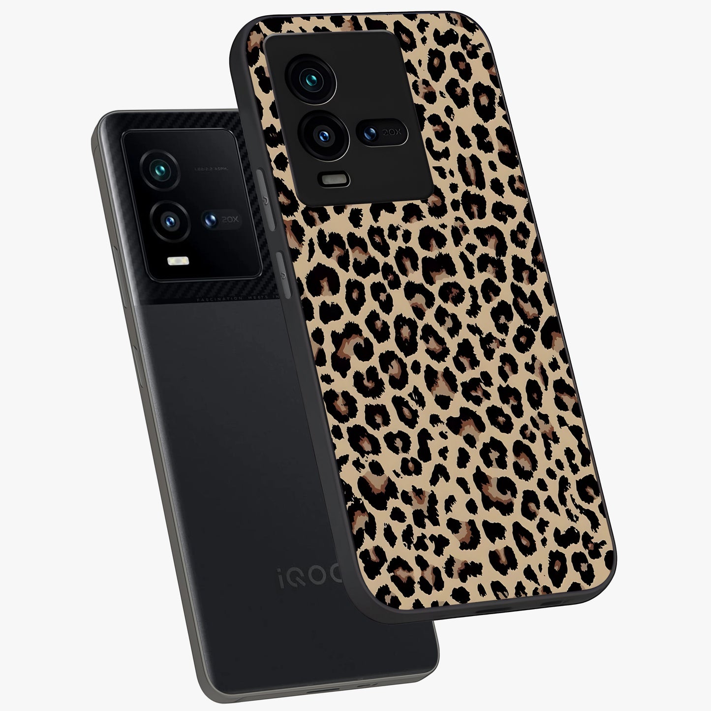 Savage Chic Pattern Glass Case displayed in angled mockup highlighting bold fashion inspired design with chic aesthetic.