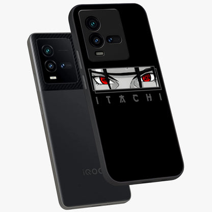Scarlet Gaze Dominance Glass Case displayed in angled mockup highlighting intense visual design with bold scarlet aesthetic.