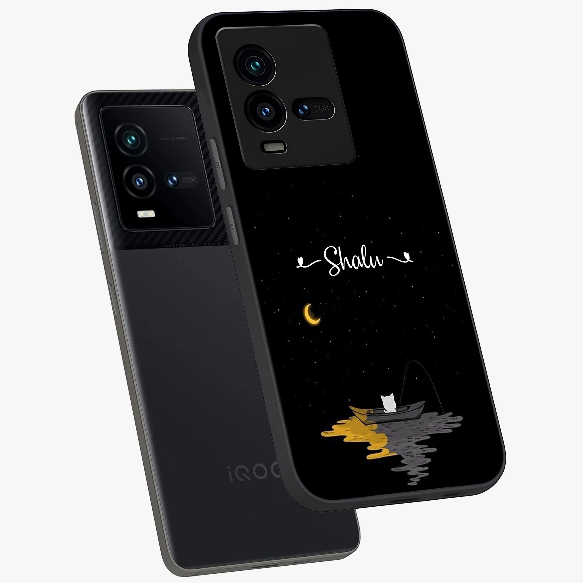 Silent Night Row Glass Case displayed in angled mockup highlighting peaceful evening design with dreamy night aesthetic.