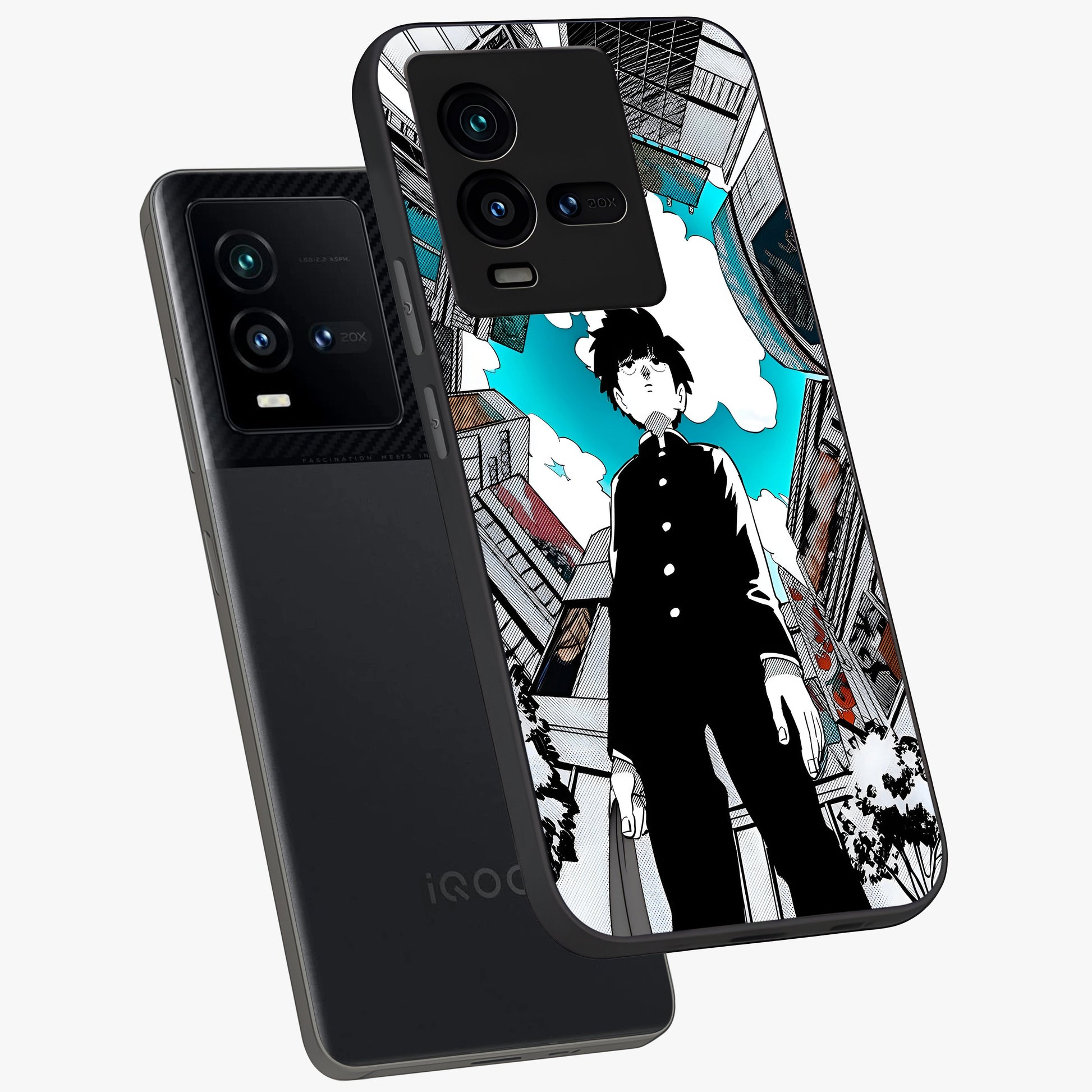 Silent Psychic Awakening Glass Case displayed in angled mockup highlighting spiritual awakening design with cosmic aesthetic.