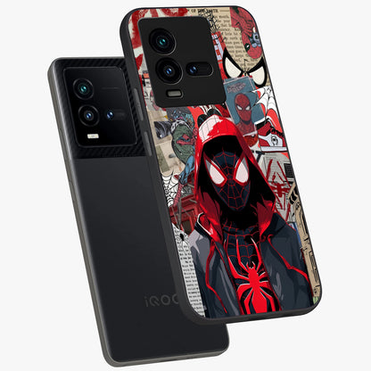 Spider Collage Street Glass Case displayed in angled mockup highlighting dynamic street style collage design with comic aesthetic.