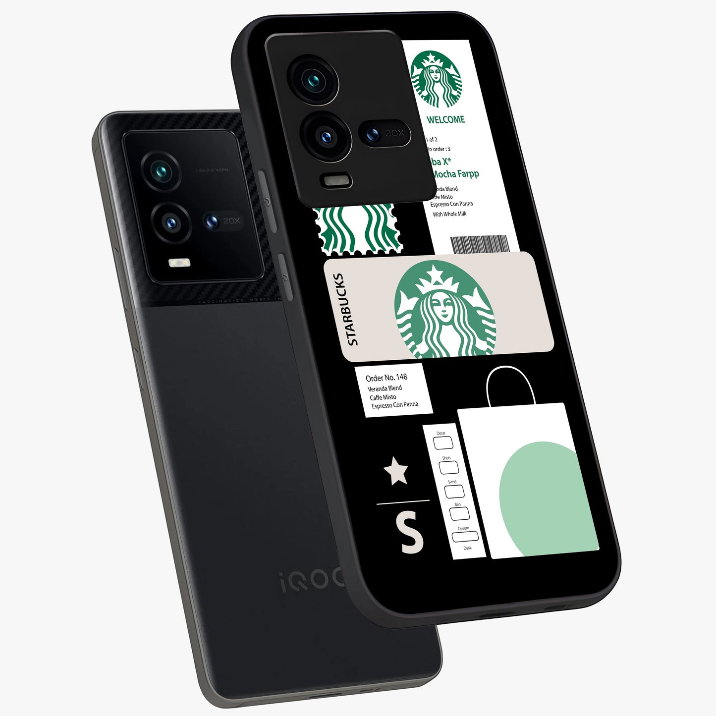 Starbucks Mocha Glass Case displayed in angled mockup highlighting stylish mocha themed design with cozy café aesthetic.