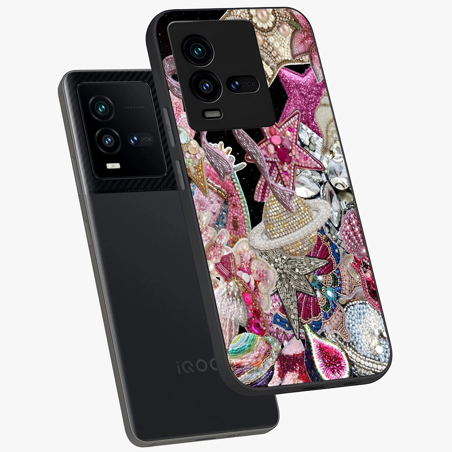 Starlit Jewel Dream Glass Case displayed in angled mockup highlighting glowing celestial jewel design with dreamy aesthetic.