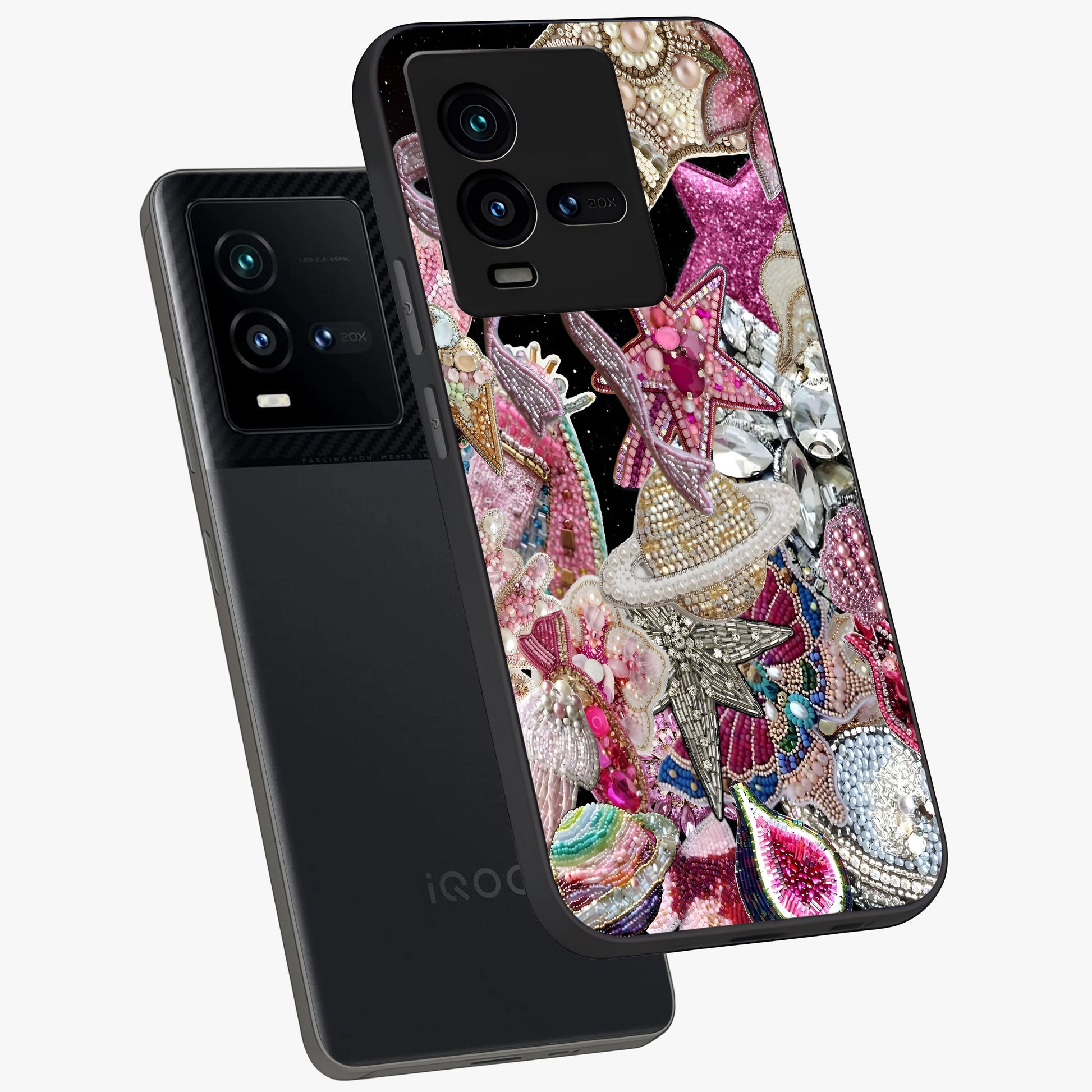 Starlit Jewel Dream Glass Case displayed in angled mockup highlighting glowing celestial jewel design with dreamy aesthetic.
