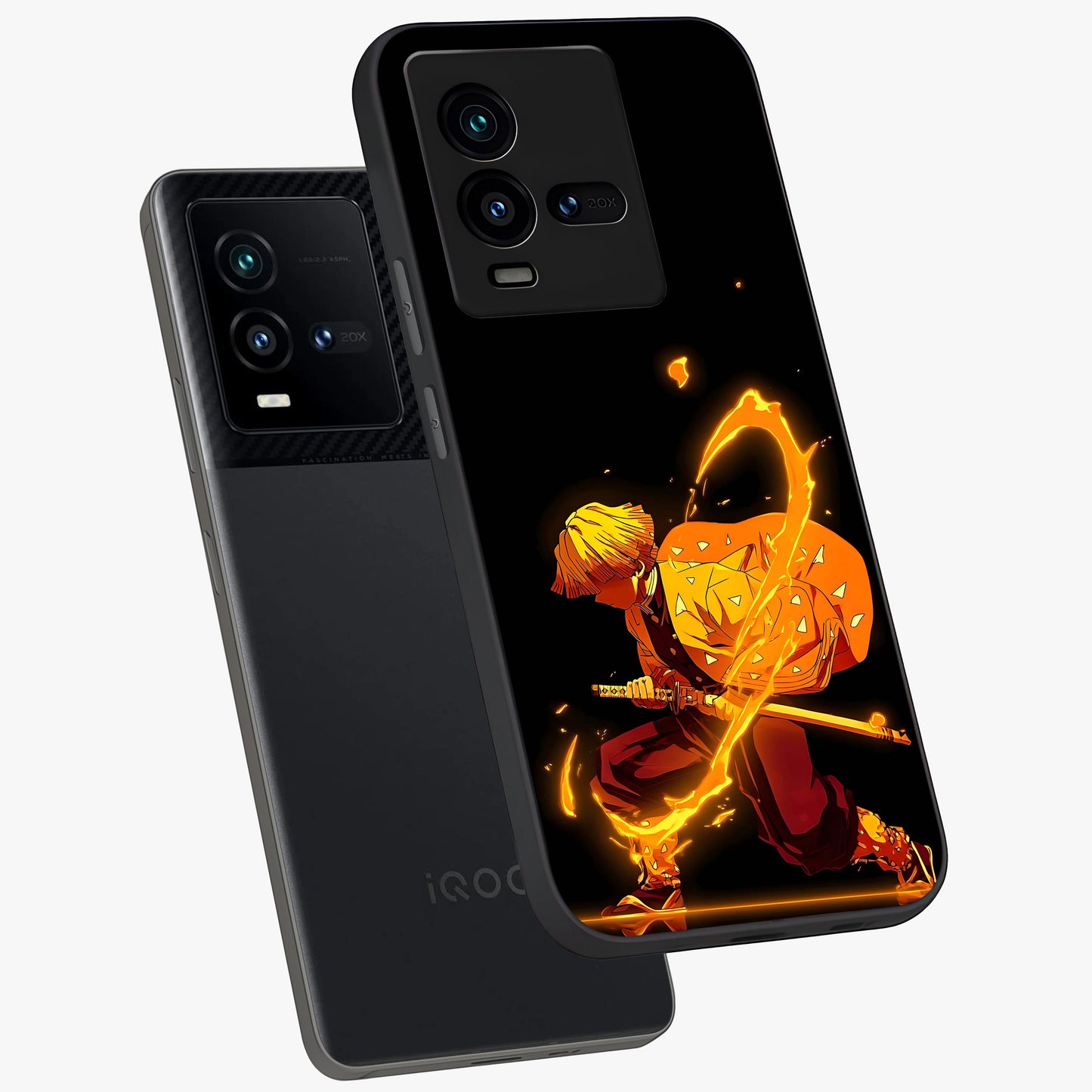 Thunder Flame Execution Glass Case displayed in angled mockup highlighting dramatic fire themed design with intense fantasy aesthetic.
