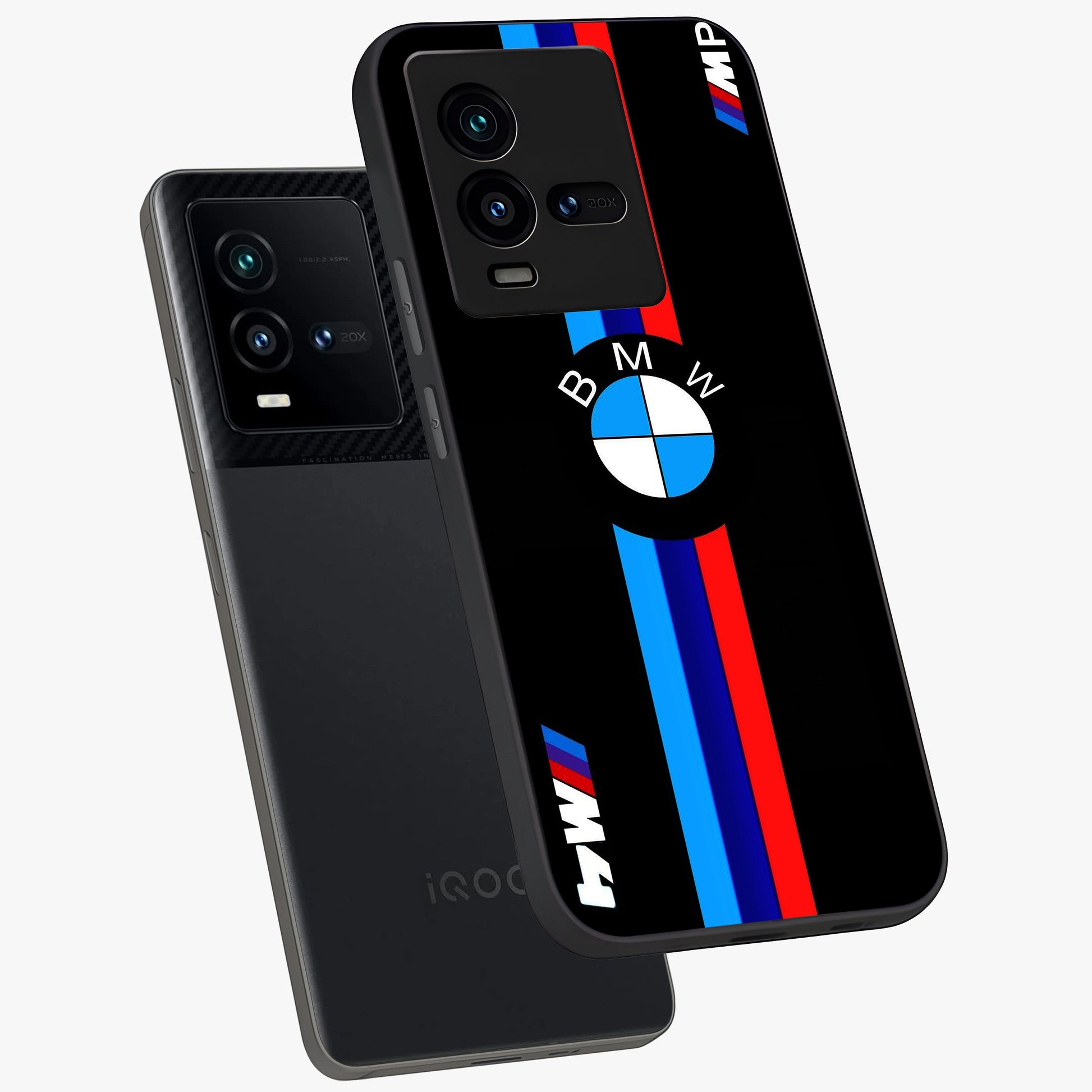 Turbo BMW Beast Glass Case displayed in angled mockup highlighting sleek racing car design with bold automotive aesthetic.