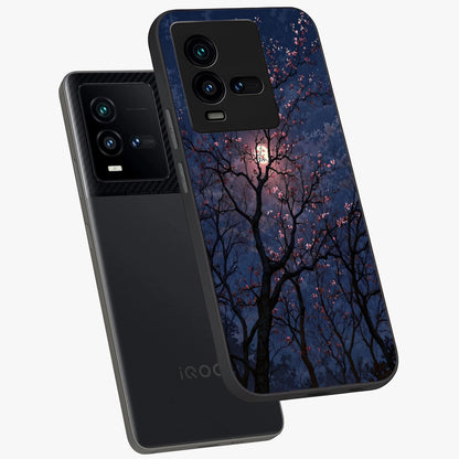 Twilight Sakura Serenade Glass Case displayed in angled mockup highlighting delicate sakura flower design with dreamy aesthetic.