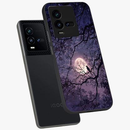 Whispering Moon Silence Glass Case displayed in angled mockup highlighting calm lunar design with dreamy night aesthetic.
