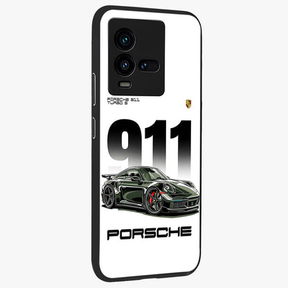 911 Turbo Dominance Glass Case upright perspective showcasing powerful racing design and modern automotive aesthetic.