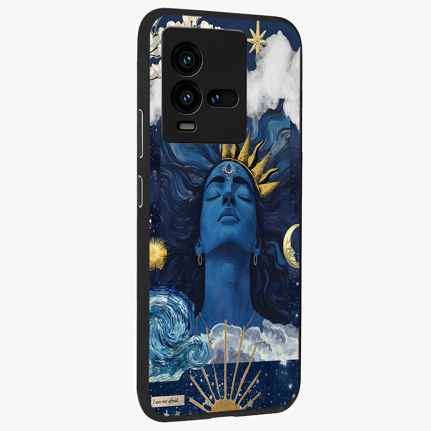 Aesthetic Lord Shiva Glass Case upright view showcasing powerful Lord Shiva artwork with devotional theme.