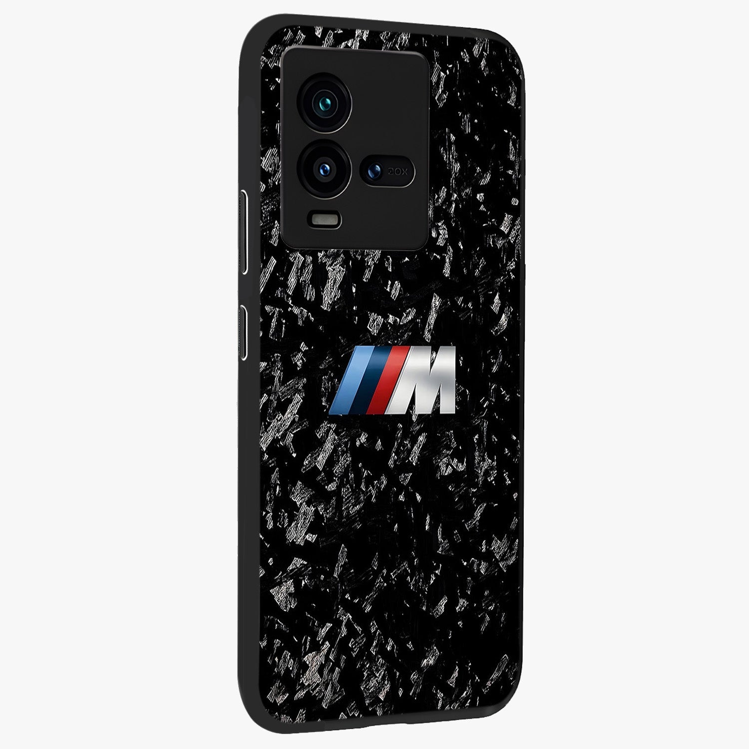 Carbon Speed Mark Glass Case upright view showcasing modern carbon speed graphic with bold automotive theme.