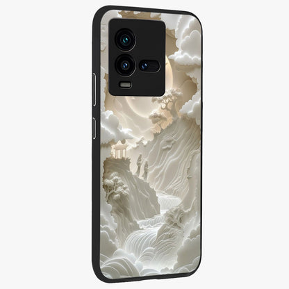 Celestial Origami Glass Case upright view showcasing creative origami artwork with modern celestial style.