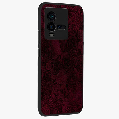 Crimson Fade Flow Glass Case upright view showcasing dynamic crimson flow artwork with stylish abstract theme.