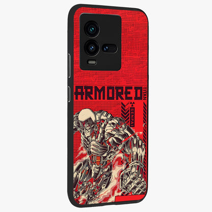 Crimson Mecha Titan Glass Case upright view showcasing dynamic robotic titan design with sci-fi inspired theme.