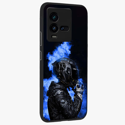 Cyber Sentinel Protocol Glass Case upright view showcasing advanced cyber sentinel artwork with futuristic tech theme.