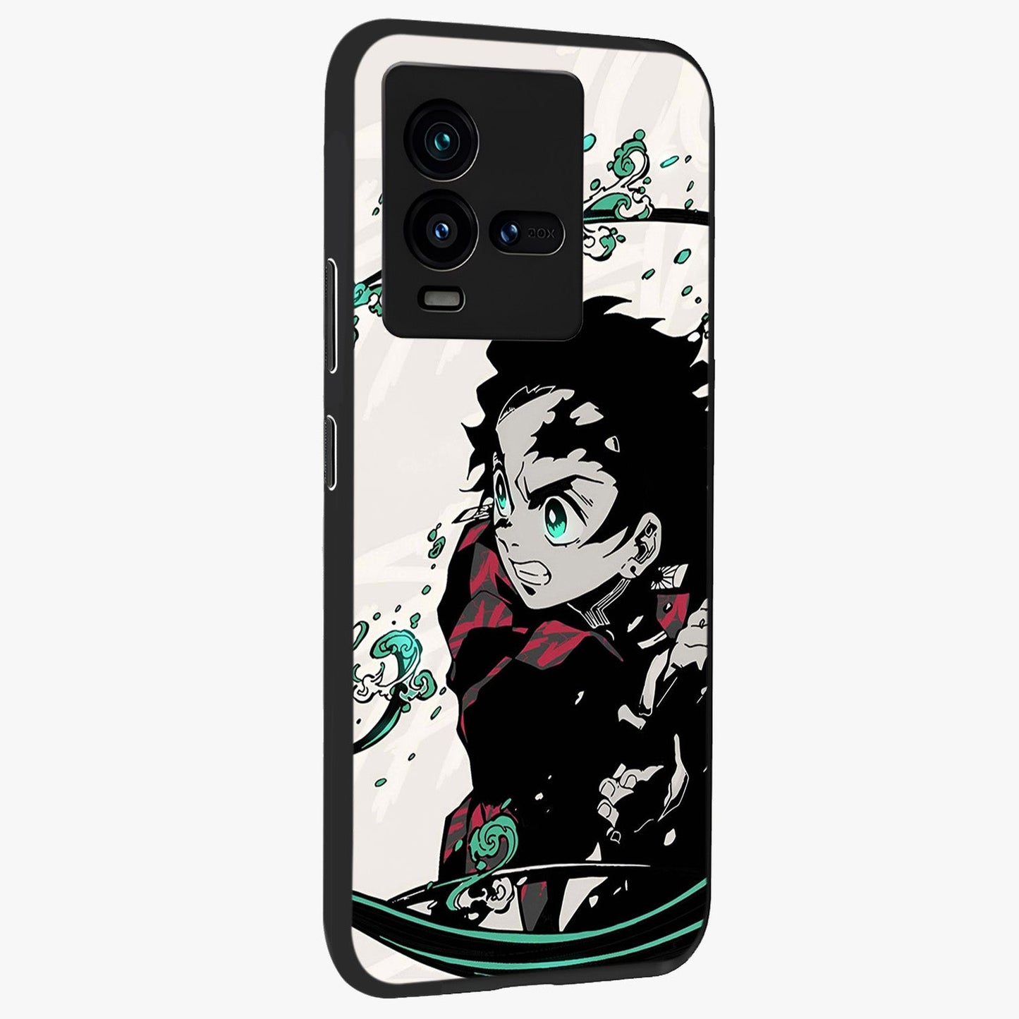 Demon Slayer Glass Case upright view showcasing powerful anime artwork with intense warrior theme.