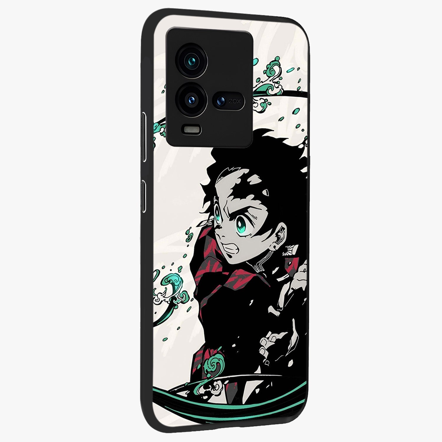 Demon Slayer Glass Case upright view showcasing powerful anime artwork with intense warrior theme.