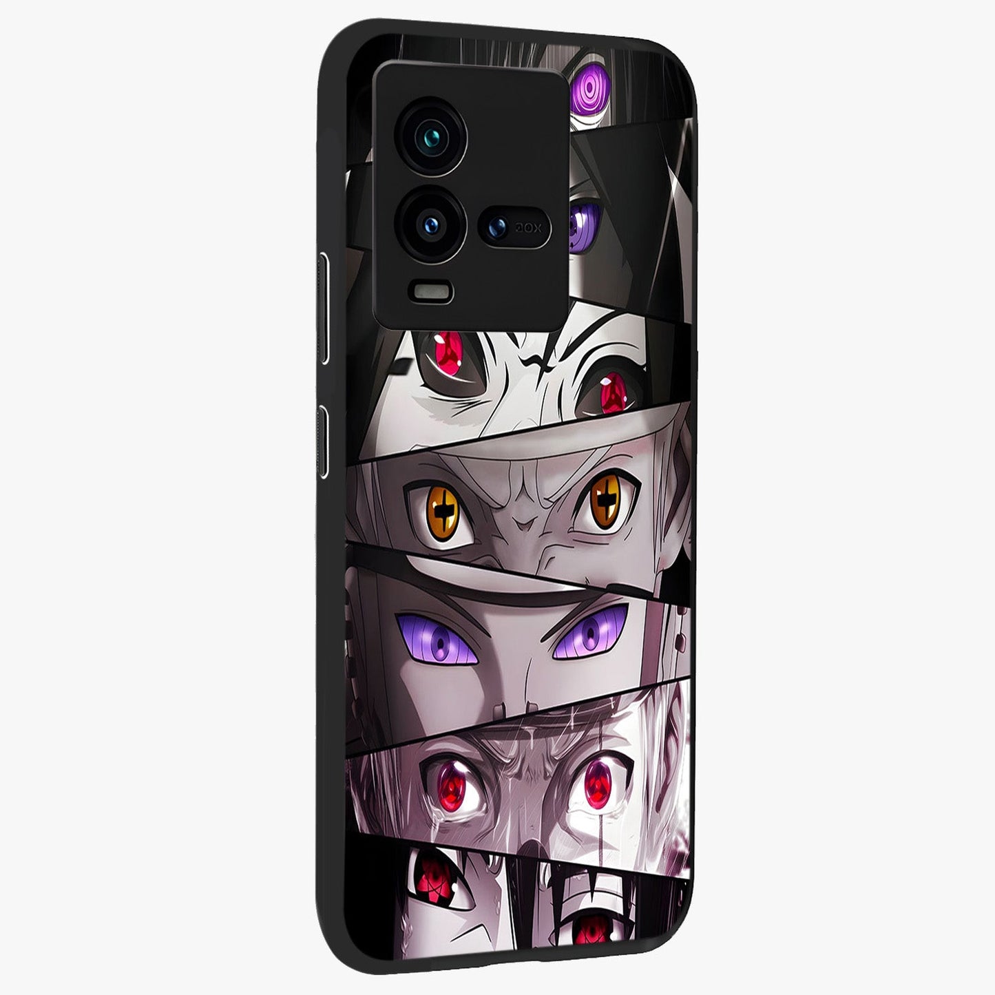 Eyes of Destiny Glass Case upright view showcasing symbolic eye artwork with dramatic artistic theme.