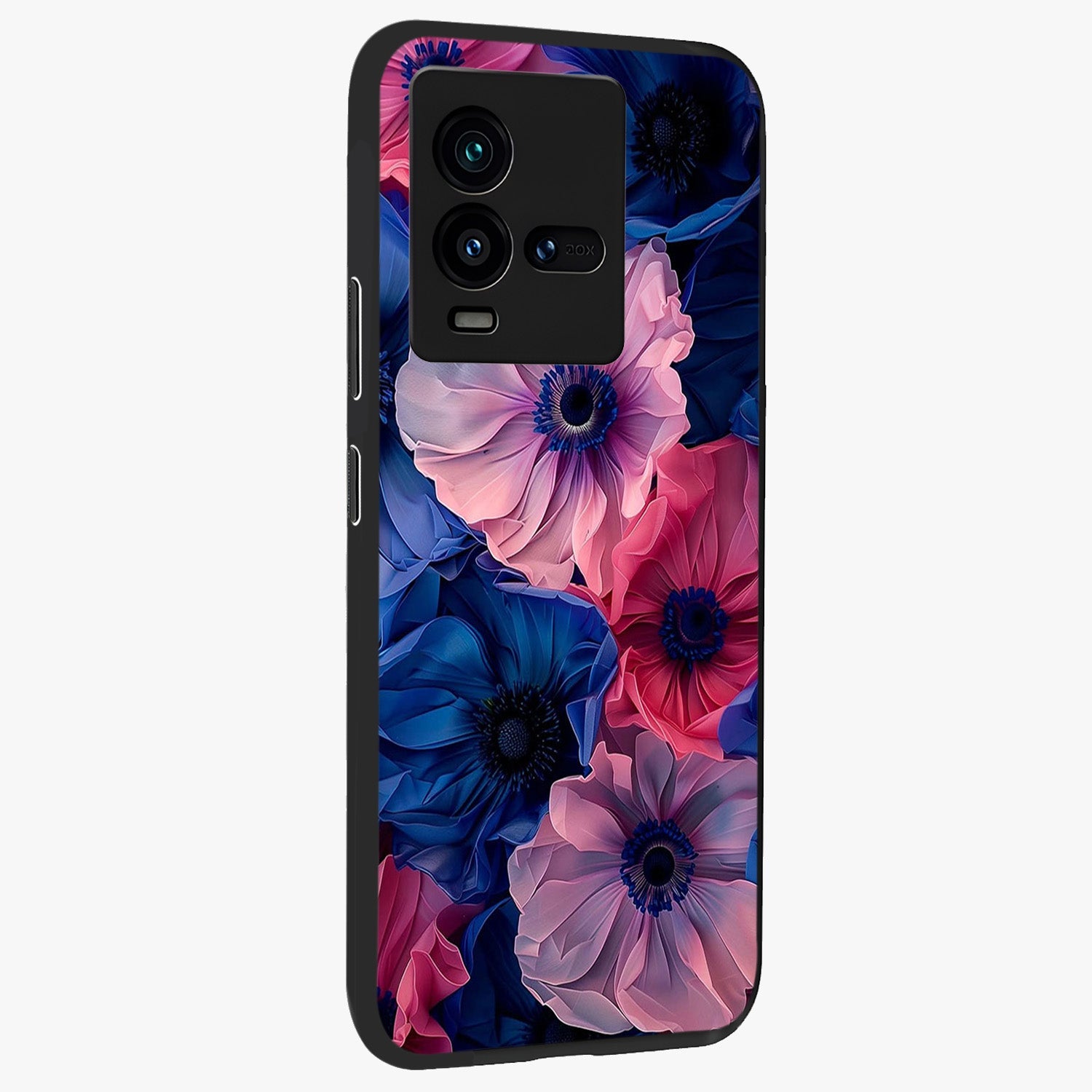 Flower Paper Art Pattern Glass Case upright view showcasing decorative paper floral artwork with creative craft style.