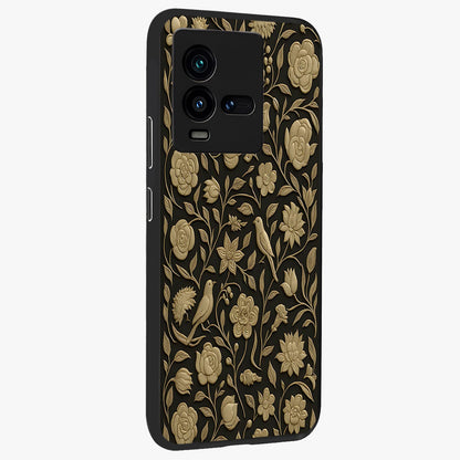 Golden Evil Eye Mandala Glass Case upright view showcasing decorative evil eye mandala artwork with spiritual aesthetic style.