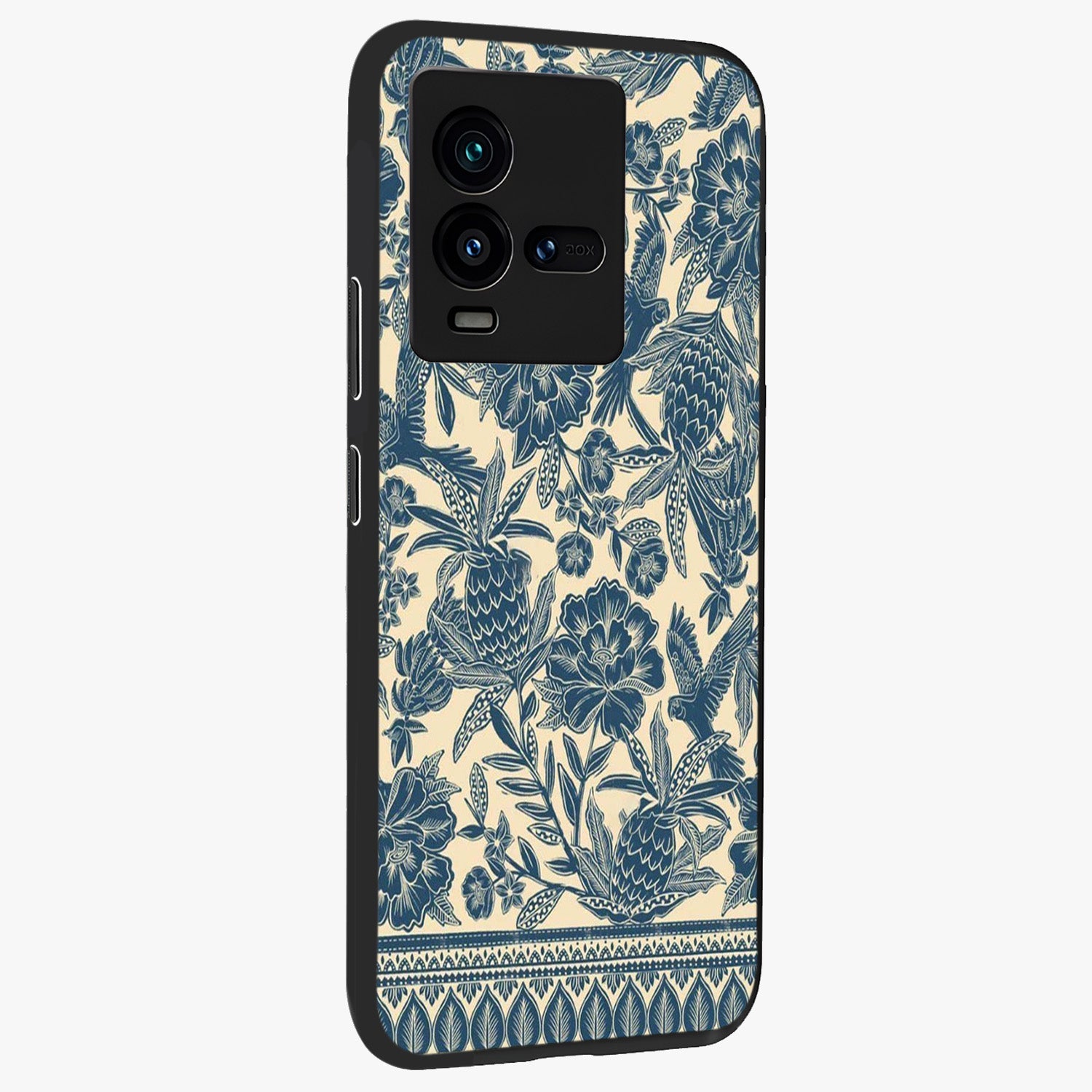 Heirloom Wild Bloom Glass Case upright view showcasing delicate wildflower artwork with timeless floral theme.