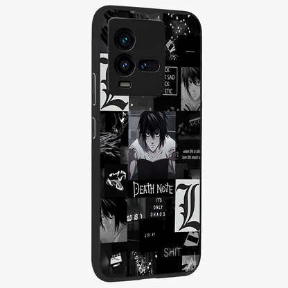 Midnight Chaos Mind Glass Case upright view showcasing expressive abstract artwork with bold dark theme.