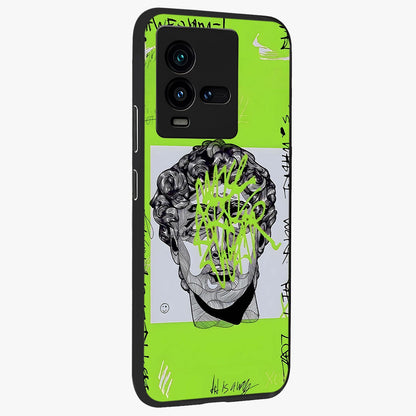 Neo Graffiti Rebellion Glass Case upright view showcasing colorful graffiti artwork with bold modern street style.