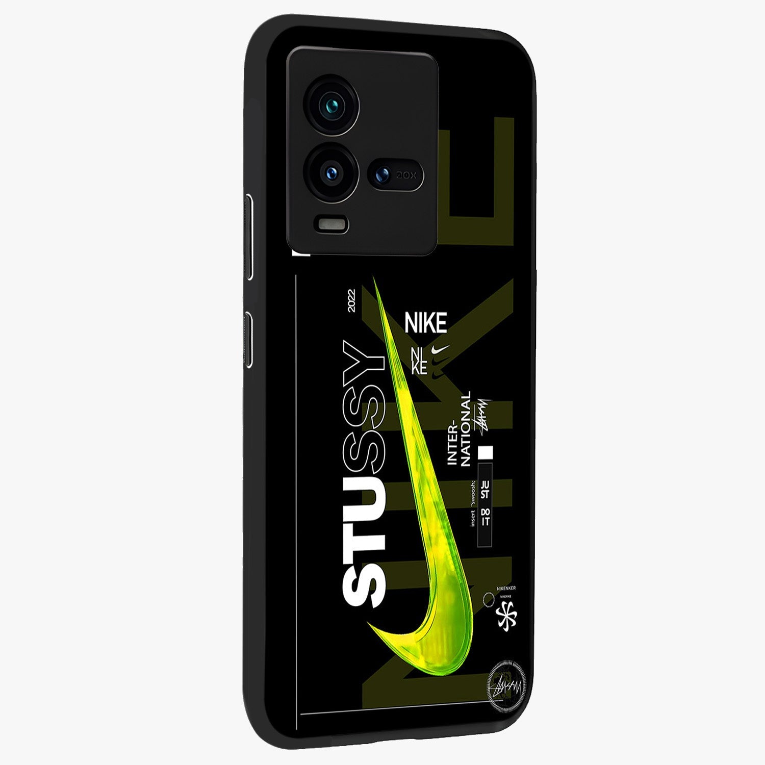 Neon Street Edition Glass Case upright view showcasing colorful neon artwork with modern street culture theme.