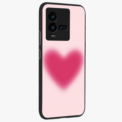 Pink Aura Heart Glass Case upright view showcasing romantic heart artwork with soft pastel theme.