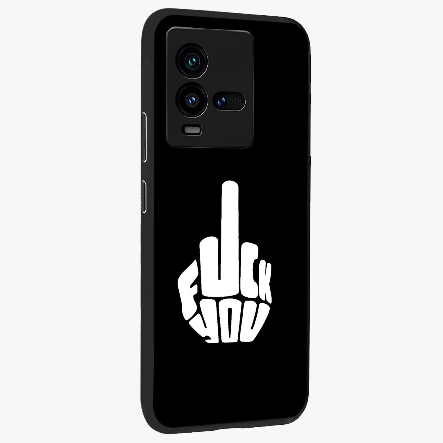 Rebel Mode On Glass Case upright view showcasing striking statement artwork with bold rebellious theme.