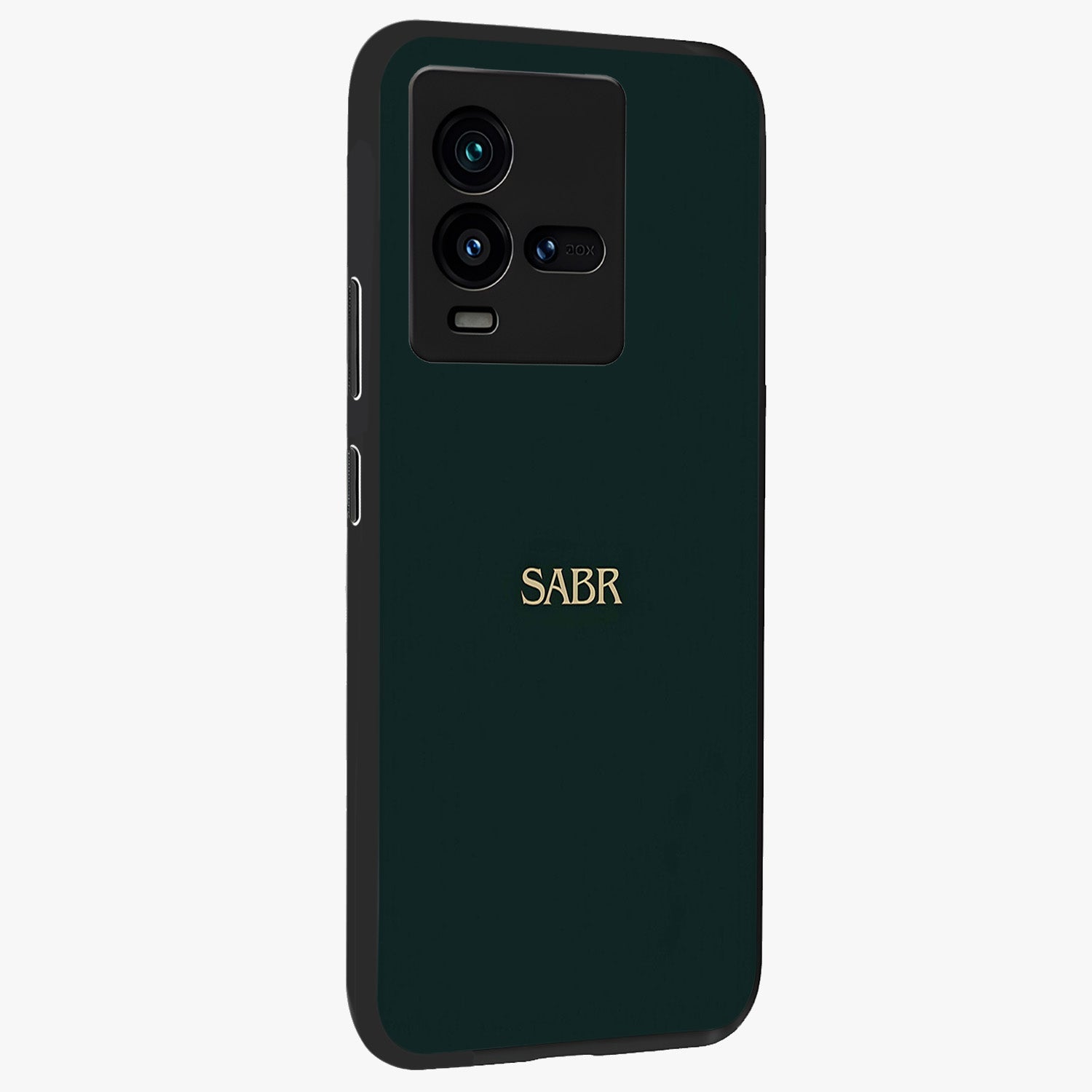 Sabr Minimal Patience Glass Case upright view showcasing calm minimalist artwork with motivational patience theme.