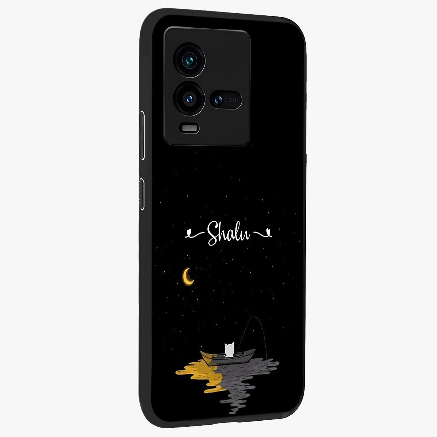 Silent Night Row Glass Case upright view showcasing tranquil night artwork with serene landscape theme.