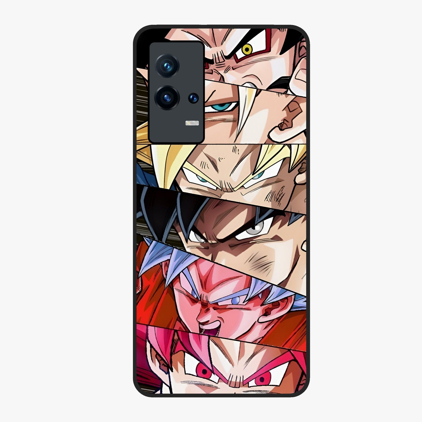 Anime Character Glass Case showing flat back view with vibrant anime artwork and glossy glass finish.