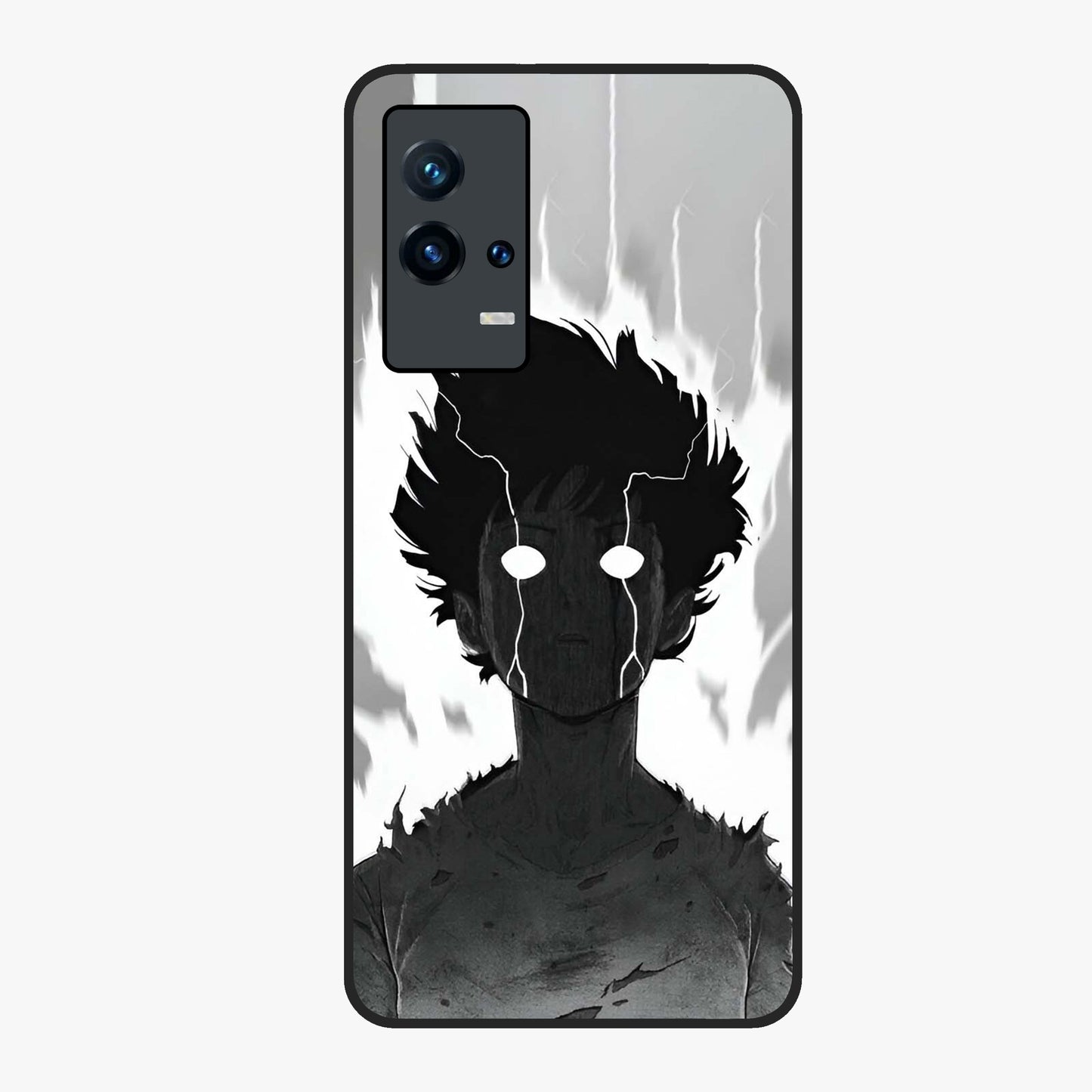 Awakened Inner Rage Glass Case showing flat back view with intense artistic artwork and glossy glass finish.