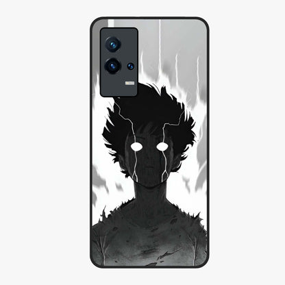 Awakened Inner Rage Glass Case showing flat back view with intense artistic artwork and glossy glass finish.