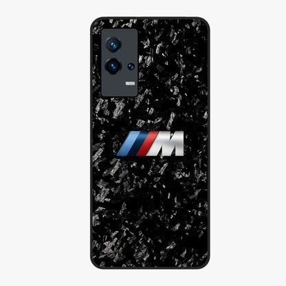 Carbon Speed Mark Glass Case showing flat back view with sporty carbon pattern artwork and glossy glass finish.