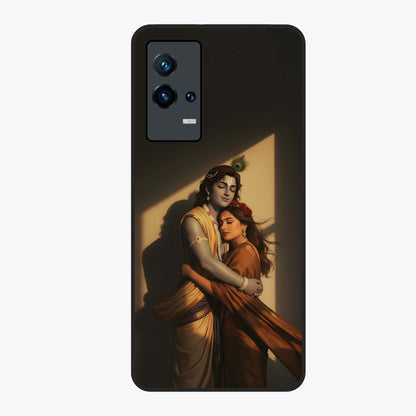 Divine Eternal Love Glass Case showing flat back view with spiritual love themed artwork and glossy glass finish.