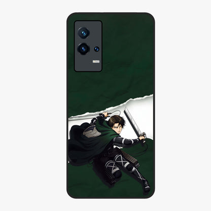 Emerald War Vanguard Glass Case showing flat back view with powerful warrior themed artwork and glossy glass finish.