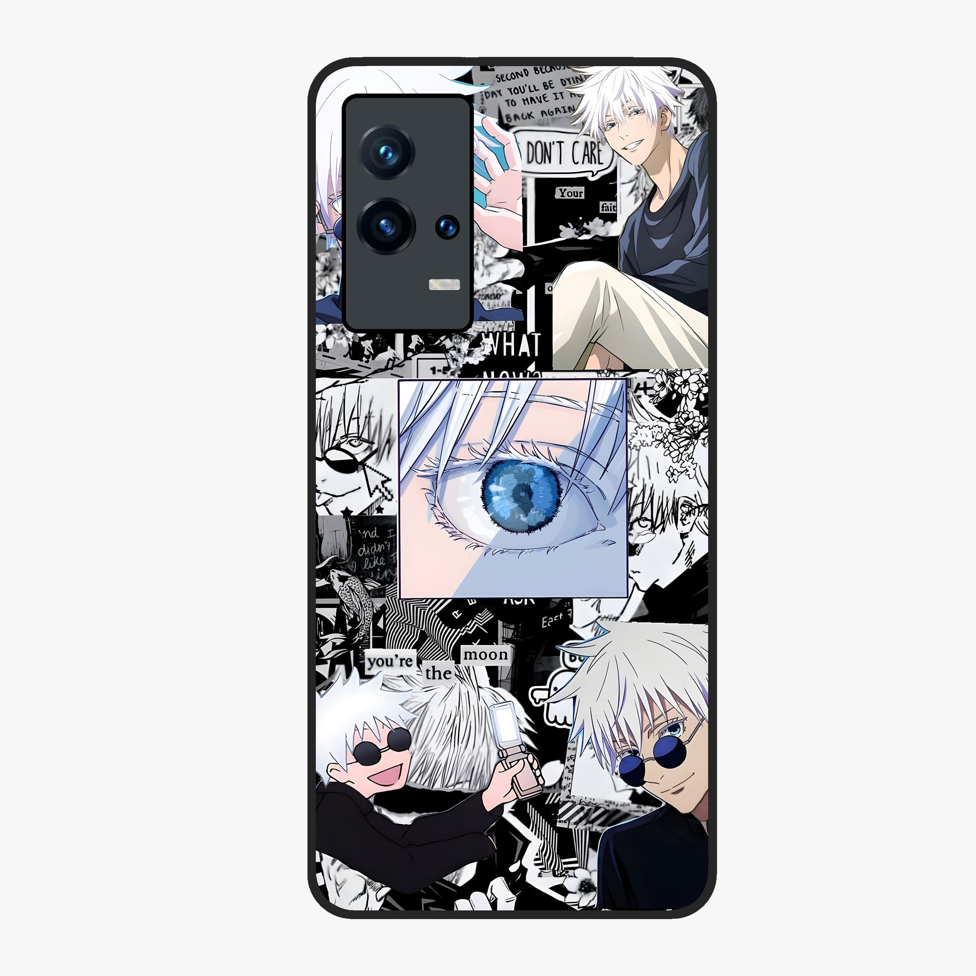 Infinity Sorcerer Chaos Glass Case showing flat back view with mystical sorcerer themed artwork and glossy glass finish.