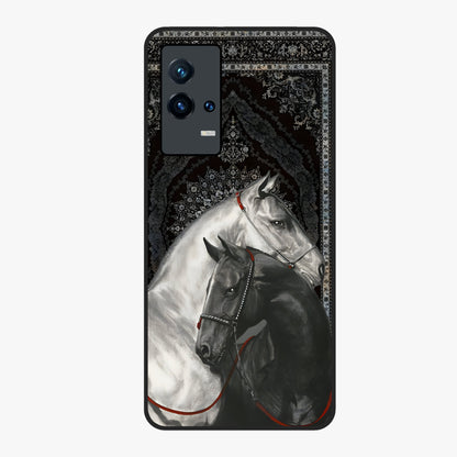 Majestic Ride Legacy Glass Case showing flat back view with powerful automotive inspired artwork and glossy glass finish.