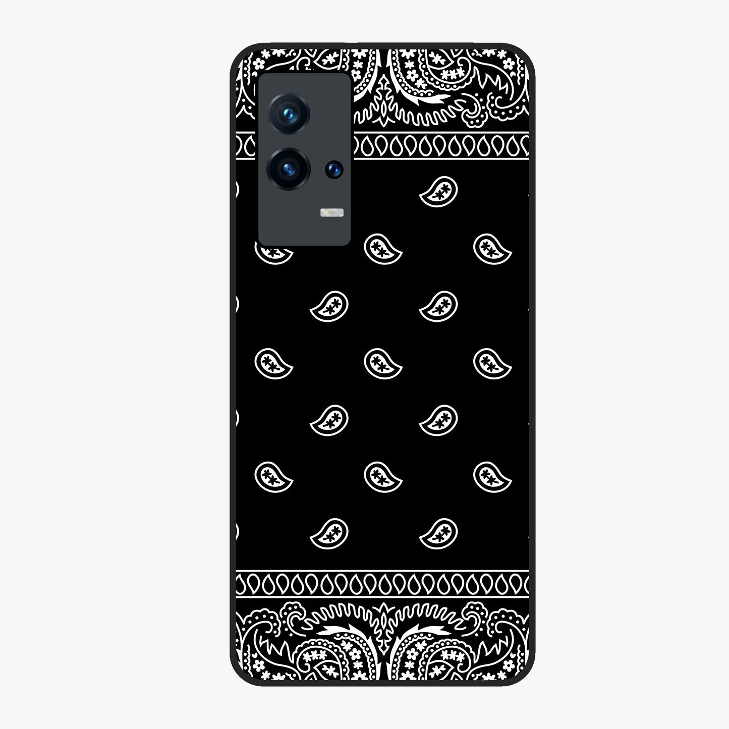 Retro Rebel Threads Glass Case showing flat back view with vintage street style artwork and glossy glass finish.